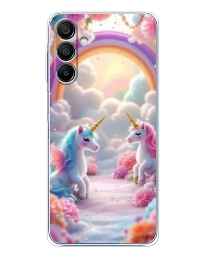 Чехол для Samsung Galaxy A16 5G с картинкой «Радуга и единороги»