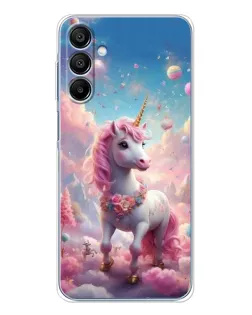 Чехол для Samsung Galaxy A16 5G с картинкой «Единорог среди облаков»