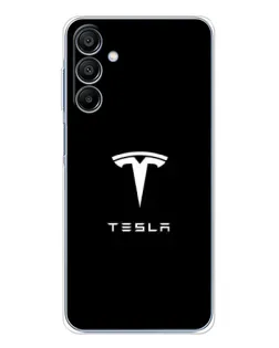 Чохол для Samsung Galaxy A16 5G з картинкою «Tesla White Logo»