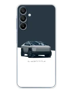 Чохол для Samsung Galaxy A16 5G з картинкою «Сріблястий Cybertruck Tesla»