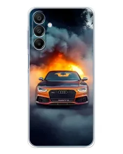 Чохол для Samsung Galaxy A16 5G з картинкою «Audi у вогняному диму»