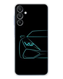 Чохол для Samsung Galaxy A16 5G з картинкою «Блакитний силует Lamborghini»