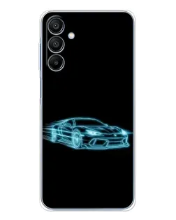 Чохол для Samsung Galaxy A16 5G з картинкою «Неоновий контур Lamborghini»