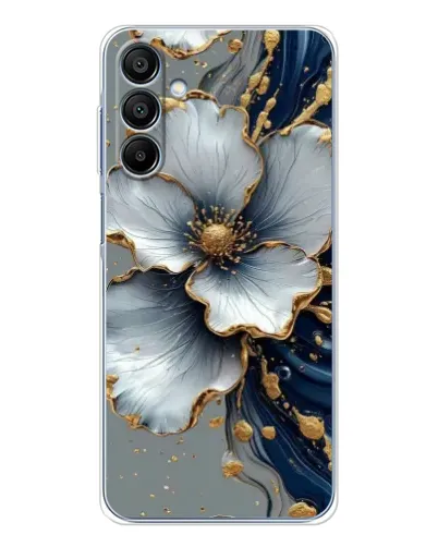 Чохол для Samsung Galaxy A16 5G з картинкою «Біла квітка та золотий флюїд»