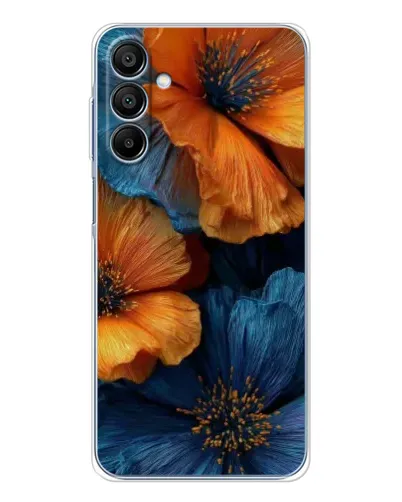 Чохол для Samsung Galaxy A16 5G з картинкою «Яскрава синьо-помаранчева флора»