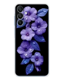 Чохол для Samsung Galaxy A16 5G з картинкою «Фіолетові квіти з росою»