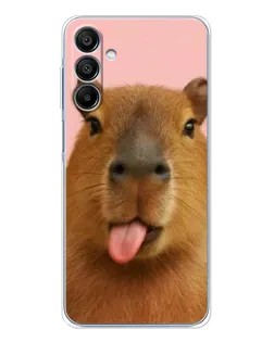Чехол для Samsung Galaxy A16 5G с картинкой «Капибара с языком»