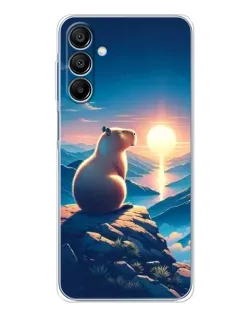Чехол для Samsung Galaxy A16 5G с картинкой «Закат солнца с капибарой»