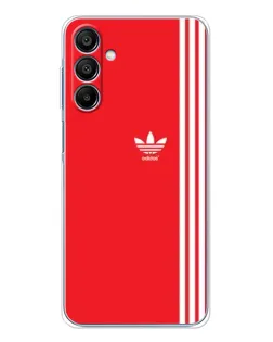 Чехол для Samsung Galaxy A16 с картинкой «Красный минимализм Adidas»