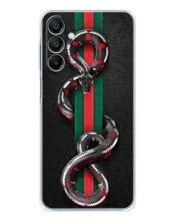 Чехол для Samsung Galaxy A16 с картинкой «Gucci — змея на полосе» Чехол для Samsung Galaxy A16 с картинкой «Gucci — змея на полосе»