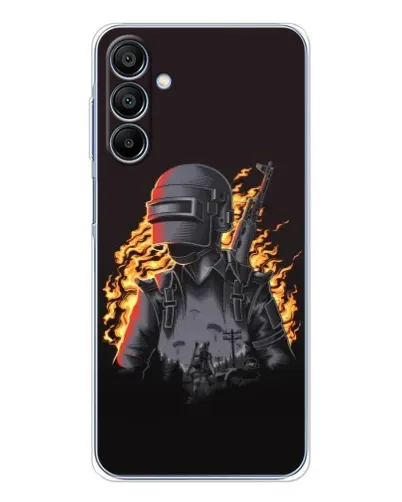 Чехол для Samsung Galaxy A16 с картинкой «PUBG — огненный силуэт»