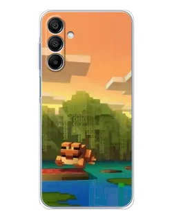 Чехол для Samsung Galaxy A16 с картинкой «Майнкрафт закат солнца»