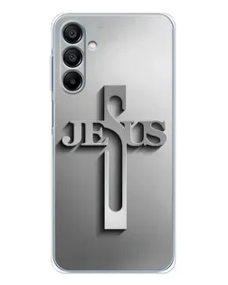 Чехол для Samsung Galaxy A16 с картинкой «Металлический крест Jesus» Чехол для Samsung Galaxy A16 с картинкой «Металлический крест Jesus»