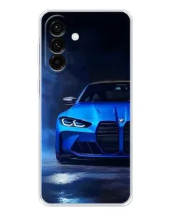 Чехол для Samsung Galaxy A17 с картинкой «Голубая BMW M4»