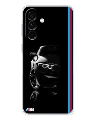 Чехол для Samsung Galaxy A17 с картинкой «Силуэт BMW в темноте»