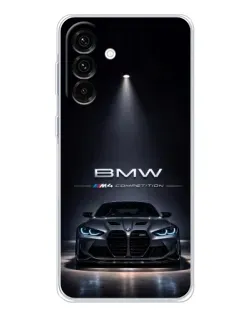Чехол для Samsung Galaxy A17 с картинкой «BMW сквозь ночной город»