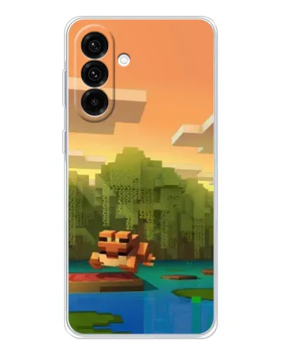 Чехол для Samsung Galaxy A17 с картинкой «Майнкрафт закат солнца»