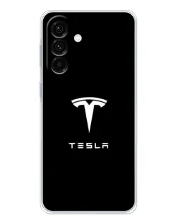 Чехол для Samsung Galaxy A17 с картинкой «Tesla White Logo»