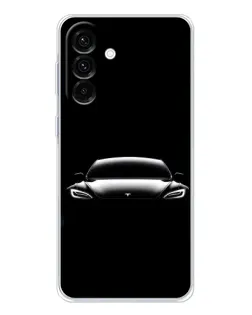Чехол для Samsung Galaxy A17 с картинкой «Фары Tesla Night»
