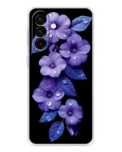 Чохол для Samsung Galaxy A17 з картинкою «Фіолетові квіти з росою»