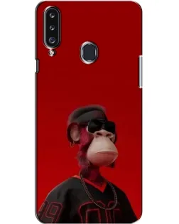 Чехол для Samsung Galaxy A20s (A207) с картинкой «Bored Ape в красном»