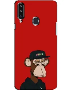 Чехол для Samsung Galaxy A20s (A207) с картинкой «Bored Ape — красный фон»