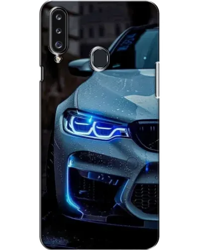 Чехол для Samsung Galaxy A20s (A207) с картинкой «Взгляд BMW с синими фарами»