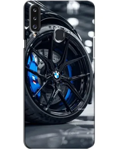 Чехол для Samsung Galaxy A20s (A207) с картинкой «Колесо BMW вблизи»