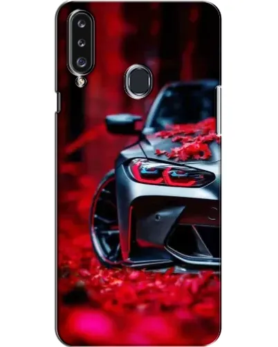 Чехол для Samsung Galaxy A20s (A207) с картинкой «Спортивная BMW и цветы»