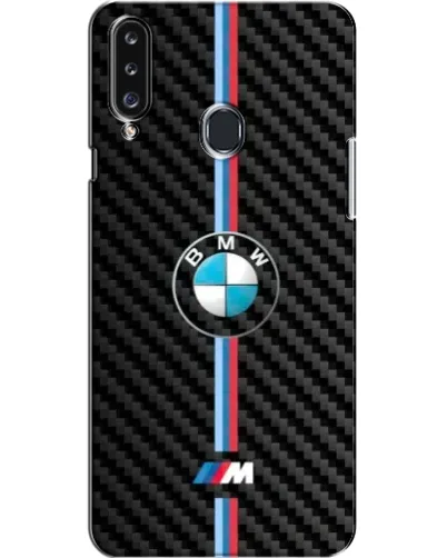 Чехол для Samsung Galaxy A20s (A207) с картинкой «Эмблема BMW и карбон»