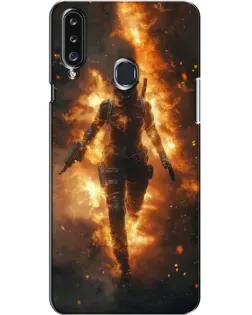 Чехол для Samsung Galaxy A20s (A207) с картинкой «BMW — скорость в дожде»