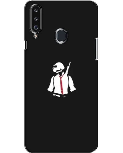 Чехол для Samsung Galaxy A20s (A207) с картинкой «PUBG — силуэт воина»