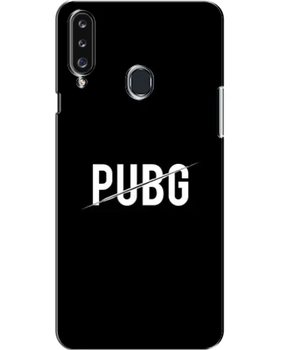 Чехол для Samsung Galaxy A20s (A207) с картинкой «PUBG — белый логотип»