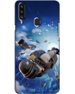 Чехол для Samsung Galaxy A20s (A207) с картинкой «Десант PUBG — прыжок»
