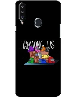 Чехол для Samsung Galaxy A20s (A207) с картинкой «Логотип Among Us»