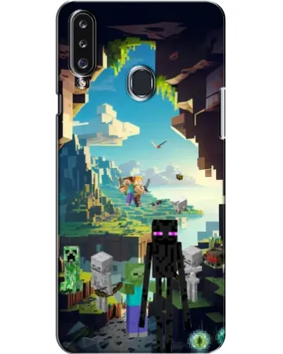 Чехол для Samsung Galaxy A20s (A207) с картинкой «Эндермен в лесу»