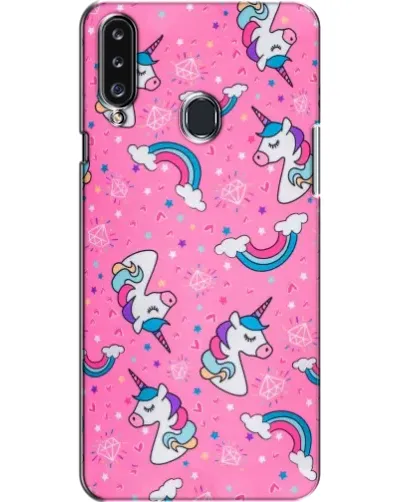 Чехол для Samsung Galaxy A20s (A207) с картинкой «Unicorn паттерн розовый»