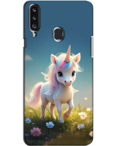 Чехол для Samsung Galaxy A20s (A207) с картинкой «Единорог на поляне»