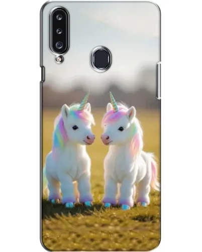 Чехол для Samsung Galaxy A20s (A207) с картинкой «Пара единорогов»