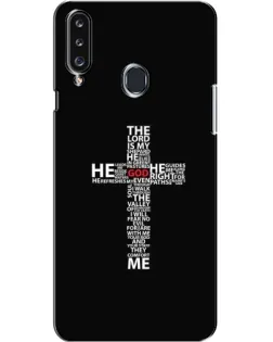 Чехол для Samsung Galaxy A20s (A207) с картинкой «Текстовый крест»
