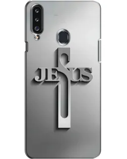 Чехол для Samsung Galaxy A20s (A207) с картинкой «Металлический крест Jesus»