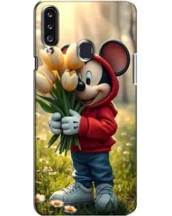 Чехол для Samsung Galaxy A20s (A207) с картинкой «Микки с тюльпанами»