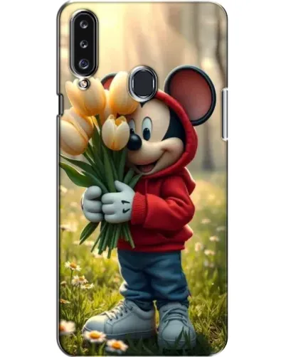 Чехол для Samsung Galaxy A20s (A207) с картинкой «Микки с тюльпанами»