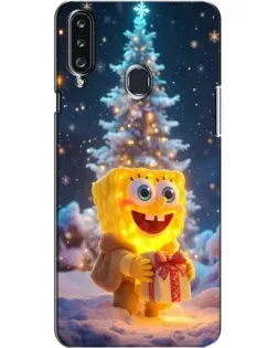 Чехол для Samsung Galaxy A20s (A207) с картинкой «Рождественский Спанч Боб»