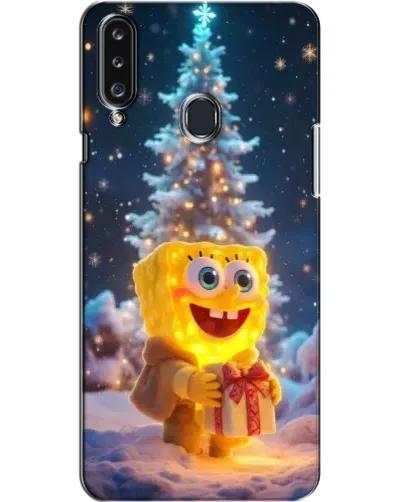 Чехол для Samsung Galaxy A20s (A207) с картинкой «Рождественский Спанч Боб»