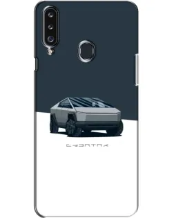 Чехол для Samsung Galaxy A20s (A207) с картинкой «Серебристый Cybertruck Tesla»