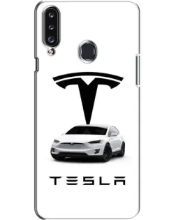 Чехол для Samsung Galaxy A20s (A207) с картинкой «Tesla White Style»