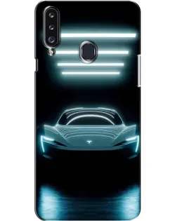 Чехол для Samsung Galaxy A20s (A207) с картинкой «Tesla в неоне»