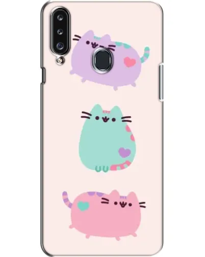 Чехол для Samsung Galaxy A20s (A207) с картинкой «Pusheen трио»
