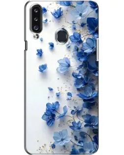 Чехол для Samsung Galaxy A20s (A207) с картинкой «Голубой цветочный каскад»